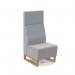 Encore² modular single seater high back sofa with no arms and wooden sled frame - forecast grey seat with late grey back ENC-MOD01H-WF-FG-LG