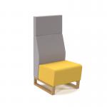 Encore² modular single seater high back sofa with no arms and wooden sled frame - lifetime yellow seat with forecast grey back ENC-MOD01H-WF-LY-FG