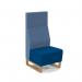 Encore² modular single seater high back sofa with no arms and wooden sled frame - maturity blue seat with range blue back ENC-MOD01H-WF-MB-RB