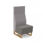 Encore² modular single seater high back sofa with no arms and wooden sled frame - present grey seat with forecast grey back ENC-MOD01H-WF-PG-FG