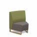 Encore² modular single seater concave low back sofa with no arms and wooden sled frame ENC-MOD01L-CC-WF