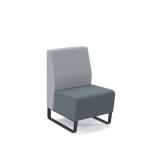Encore modular single seater low back sofa with no arms and black sled frame - elapse grey seat with late grey back ENC-MOD01L-MF-EG-LG