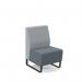 Encore modular single seater low back sofa with no arms and black sled frame - elapse grey seat with late grey back ENC-MOD01L-MF-EG-LG