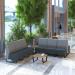 Encore modular single seater low back sofa with no arms and black sled frame - elapse grey seat with late grey back ENC-MOD01L-MF-EG-LG
