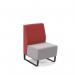 Encore² modular single seater low back sofa with no arms and black sled frame - forecast grey seat with extent red back ENC-MOD01L-MF-FG-ER