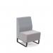 Encore² modular single seater low back sofa with no arms and black sled frame - forecast grey seat with late grey back ENC-MOD01L-MF-FG-LG