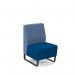 Encore² modular single seater low back sofa with no arms and black sled frame - maturity blue seat with range blue back ENC-MOD01L-MF-MB-RB
