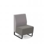 Encore² modular single seater low back sofa with no arms and black sled frame - present grey seat with forecast grey back ENC-MOD01L-MF-PG-FG