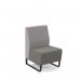 Encore² modular single seater low back sofa with no arms and black sled frame - present grey seat with forecast grey back ENC-MOD01L-MF-PG-FG