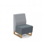 Encore² modular single seater low back sofa with no arms and wooden sled frame - elapse grey seat with late grey back and arms ENC-MOD01L-WF-EG-LG