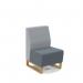 Encore² modular single seater low back sofa with no arms and wooden sled frame - elapse grey seat with late grey back and arms ENC-MOD01L-WF-EG-LG