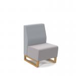 Encore² modular single seater low back sofa with no arms and wooden sled frame - forecast grey seat with late grey back ENC-MOD01L-WF-FG-LG