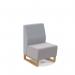 Encore² modular single seater low back sofa with no arms and wooden sled frame - forecast grey seat with late grey back ENC-MOD01L-WF-FG-LG