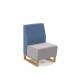 Encore² modular single seater low back sofa with no arms and wooden sled frame - forecast grey seat with range blue back ENC-MOD01L-WF-FG-RB