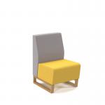 Encore² modular single seater low back sofa with no arms and wooden sled frame - lifetime yellow seat with forecast grey back ENC-MOD01L-WF-LY-FG
