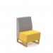 Encore² modular single seater low back sofa with no arms and wooden sled frame - lifetime yellow seat with forecast grey back ENC-MOD01L-WF-LY-FG