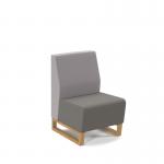 Encore² modular single seater low back sofa with no arms and wooden sled frame - present grey seat with forecast grey back ENC-MOD01L-WF-PG-FG