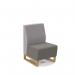 Encore² modular single seater low back sofa with no arms and wooden sled frame - present grey seat with forecast grey back ENC-MOD01L-WF-PG-FG