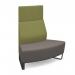 Encore² modular double seater convex high back sofa with no arms and black sled frame ENC-MOD02H-CV-MF