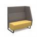 Encore² modular double seater high back sofa with left hand arm and black sled frame ENC-MOD02H-LA-MF