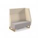 Encore² modular double seater high back sofa with left hand arm and wooden sled frame ENC-MOD02H-LA-WF