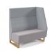 Encore² modular double seater high back sofa with left hand arm and wooden sled frame - forecast grey seat with late grey back and arm