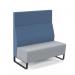 Encore² modular double seater high back sofa with no arms and black sled frame - late grey seat with range blue back ENC-MOD02H-MF-LG-RB
