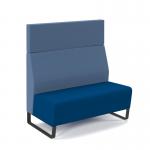 Encore² modular double seater high back sofa with no arms and black sled frame - maturity blue seat with range blue back ENC-MOD02H-MF-MB-RB