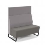 Encore² modular double seater high back sofa with no arms and black sled frame - present grey seat with forecast grey back ENC-MOD02H-MF-PG-FG