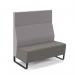 Encore² modular double seater high back sofa with no arms and black sled frame - present grey seat with forecast grey back ENC-MOD02H-MF-PG-FG