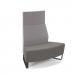 Encore² modular double seater high back sofa with no arms and black sled frame - present grey seat with forecast grey back