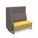 Encore² modular double seater high back sofa with right hand arm and black sled frame ENC-MOD02H-RA-MF
