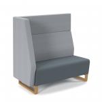 Encore modular double seater high back sofa with right hand arm and wooden sled frame - elapse grey seat with late grey back and arm ENC-MOD02H-RA-WF-EG-LG