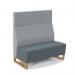 Encore² modular double seater high back sofa with no arms and wooden sled frame - elapse grey seat with late grey back ENC-MOD02H-WF-EG-LG
