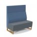 Encore² modular double seater high back sofa with no arms and wooden sled frame - elapse grey seat with range blue back ENC-MOD02H-WF-EG-RB
