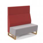 Encore² modular double seater high back sofa with no arms and wooden sled frame - forecast grey seat with extent red back ENC-MOD02H-WF-FG-ER