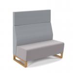 Encore² modular double seater high back sofa with no arms and wooden sled frame - forecast grey seat with late grey back ENC-MOD02H-WF-FG-LG