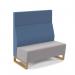 Encore² modular double seater high back sofa with no arms and wooden sled frame - forecast grey seat with range blue back ENC-MOD02H-WF-FG-RB