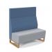 Encore² modular double seater high back sofa with no arms and wooden sled frame - late grey seat with range blue back ENC-MOD02H-WF-LG-RB