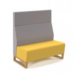 Encore² modular double seater high back sofa with no arms and wooden sled frame - lifetime yellow seat with forecast grey back ENC-MOD02H-WF-LY-FG