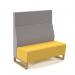 Encore² modular double seater high back sofa with no arms and wooden sled frame - lifetime yellow seat with forecast grey back ENC-MOD02H-WF-LY-FG