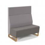 Encore² modular double seater high back sofa with no arms and wooden sled frame - present grey seat with forecast grey back ENC-MOD02H-WF-PG-FG