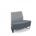 Encore² modular double seater convex low back sofa with no arms and black sled frame - elapse grey seat with late grey back