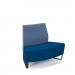 Encore² modular double seater convex low back sofa with no arms and black sled frame - maturity blue seat with range blue back