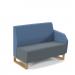 Encore² modular double seater low back sofa with left hand arm and wooden sled frame - elapse grey seat with range blue back and arm
