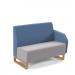 Encore² modular double seater low back sofa with left hand arm and wooden sled frame - forecast grey seat with range blue back and arm