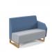 Encore² modular double seater low back sofa with left hand arm and wooden sled frame - late grey seat with range blue back and arm