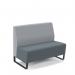 Encore² modular double seater low back sofa with no arms and black sled frame - elapse grey seat with late grey back ENC-MOD02L-MF-EG-LG
