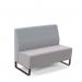 Encore² modular double seater low back sofa with no arms and black sled frame - forecast grey seat with late grey back ENC-MOD02L-MF-FG-LG