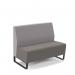 Encore² modular double seater low back sofa with no arms and black sled frame - present grey seat with forecast grey back ENC-MOD02L-MF-PG-FG